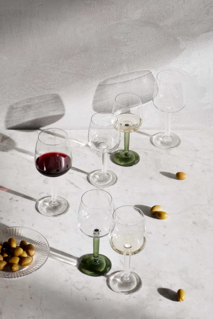 Hammershøi white wine glass 35 cl 2-pack, Clear-green Kähler