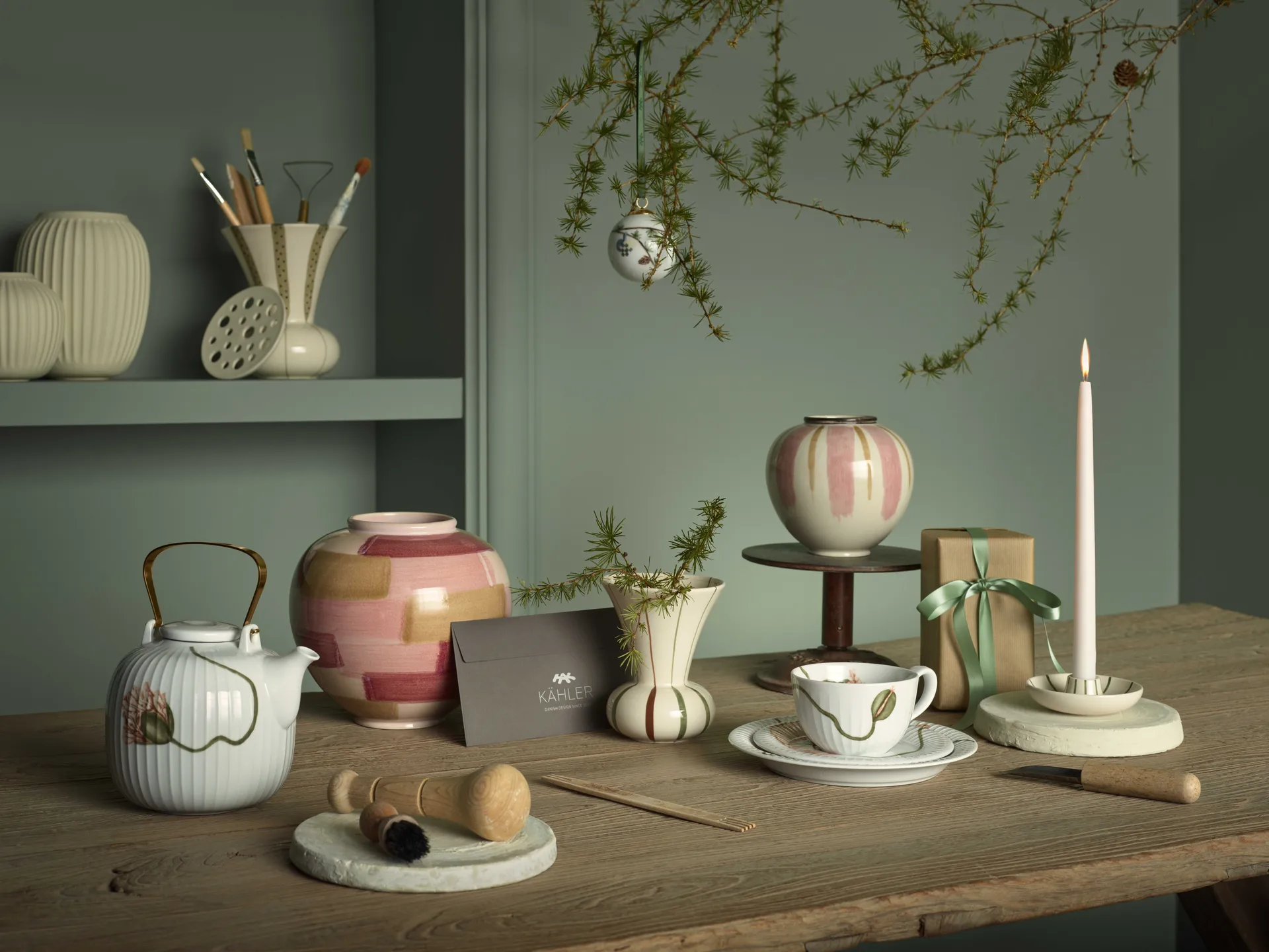 Signature candle holder, White-green Kähler