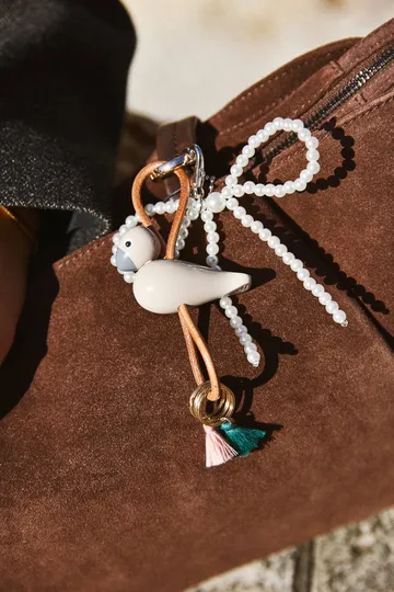Kay Bojesen bird keyring - Sand, natural leather - Kay Bojesen Denmark