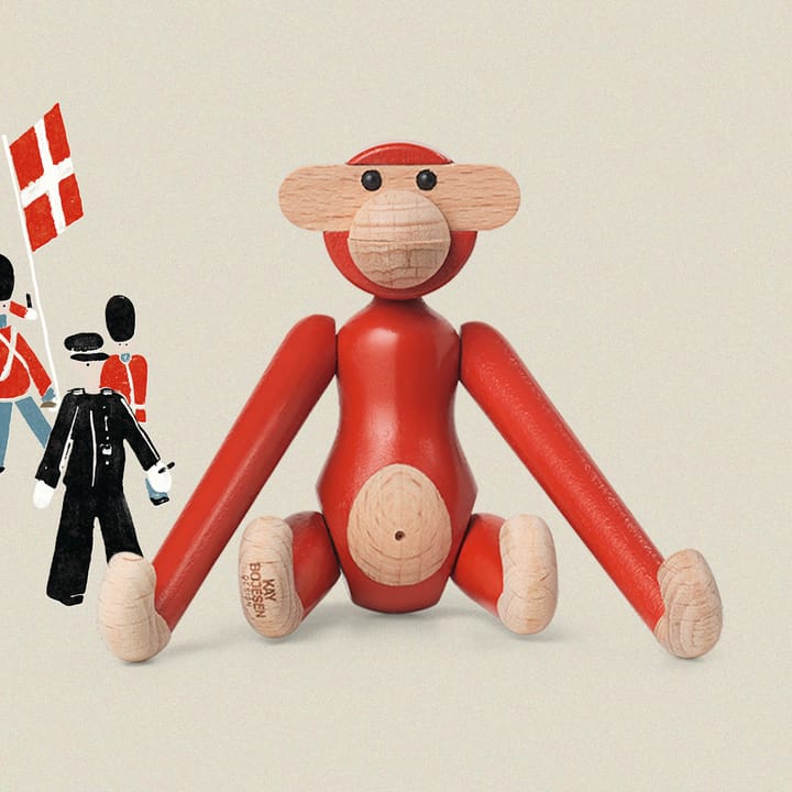 Kay Bojesen mini vintage monkey, Red Kay Bojesen Denmark