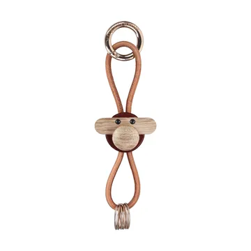 Kay Bojesen monkey keyring - Bordeaux, natural leather - Kay Bojesen Denmark