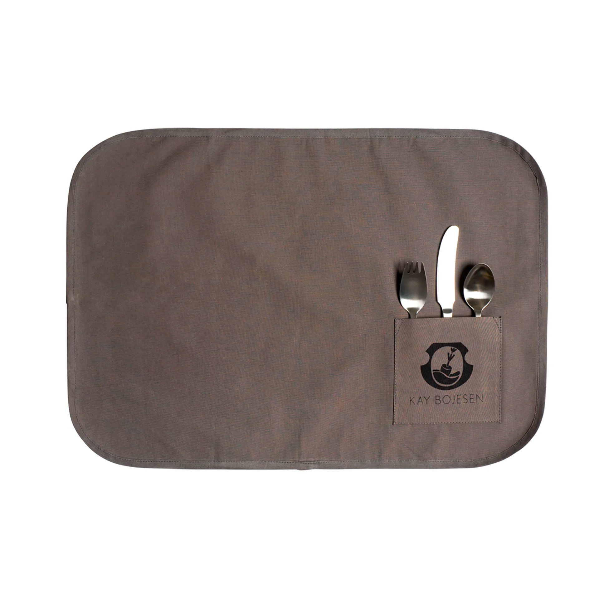 Grand Prix children's cutlery and placemat 4 pieces, Polished steel Kay Bojesen