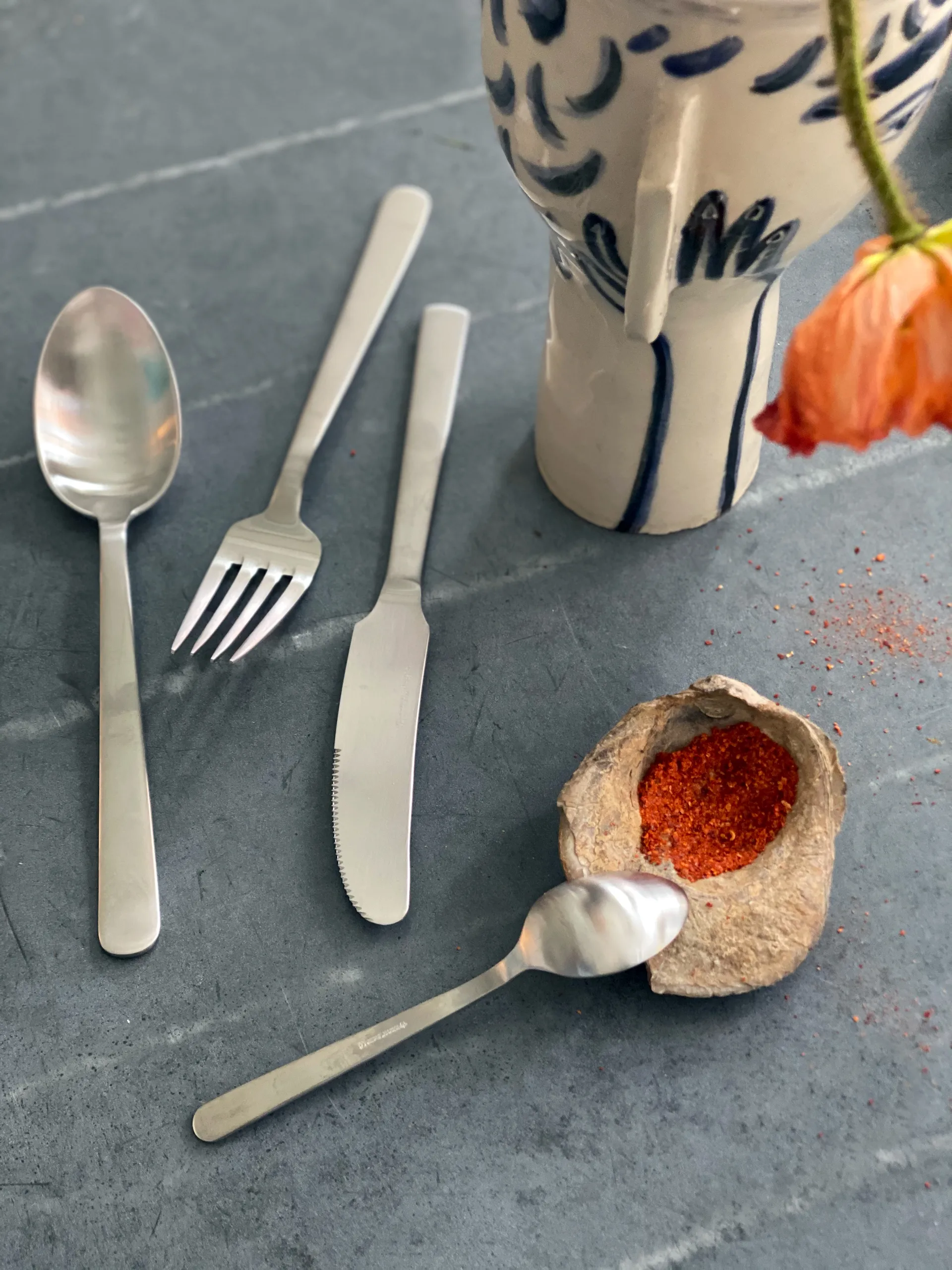 Grand Prix cutlery 4 pieces, Polished steel Kay Bojesen