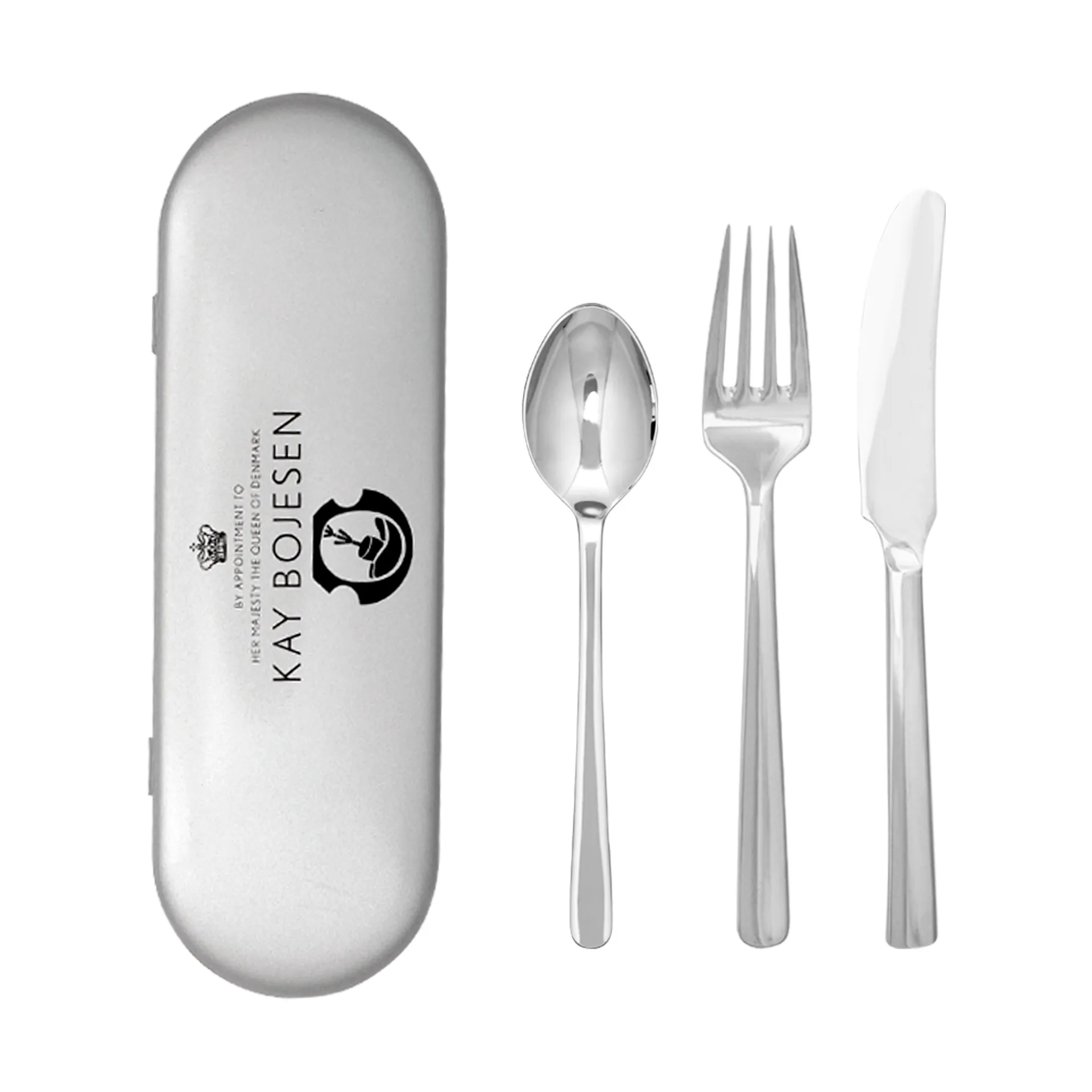 Grand Prix cutlery travel kit 3 pieces, Polished steel Kay Bojesen