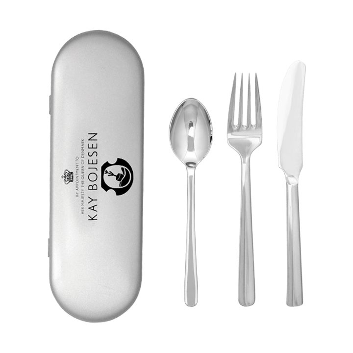 Grand Prix cutlery travel kit 3 pieces, Polished steel Kay Bojesen