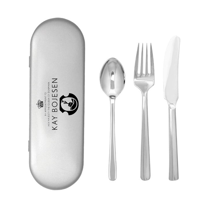 Grand Prix cutlery travel kit 3 pieces - Polished steel - Kay Bojesen