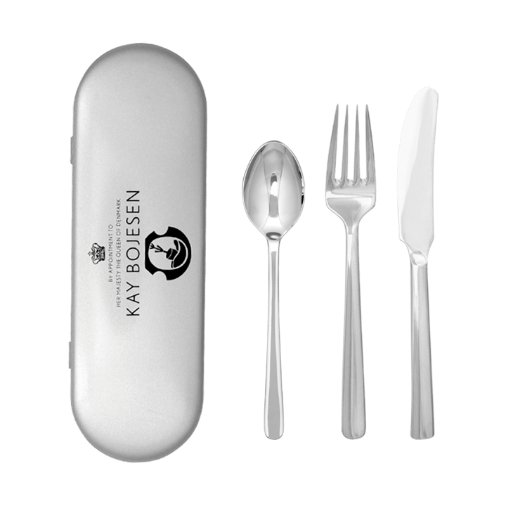 Grand Prix cutlery travel kit 3 pieces, Polished steel Kay Bojesen