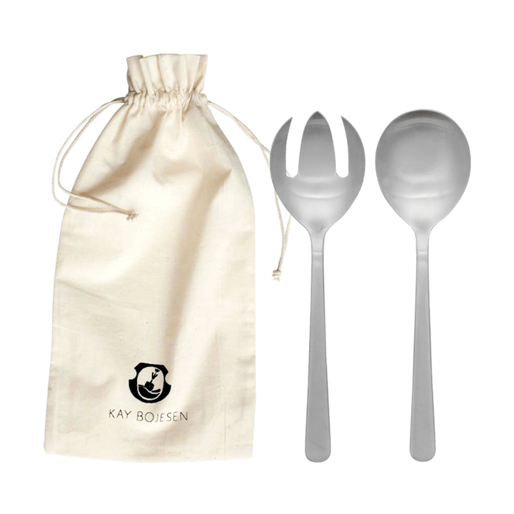 Grand Prix salad cutlery 18.5 cm 2 pieces, Matte steel Kay Bojesen