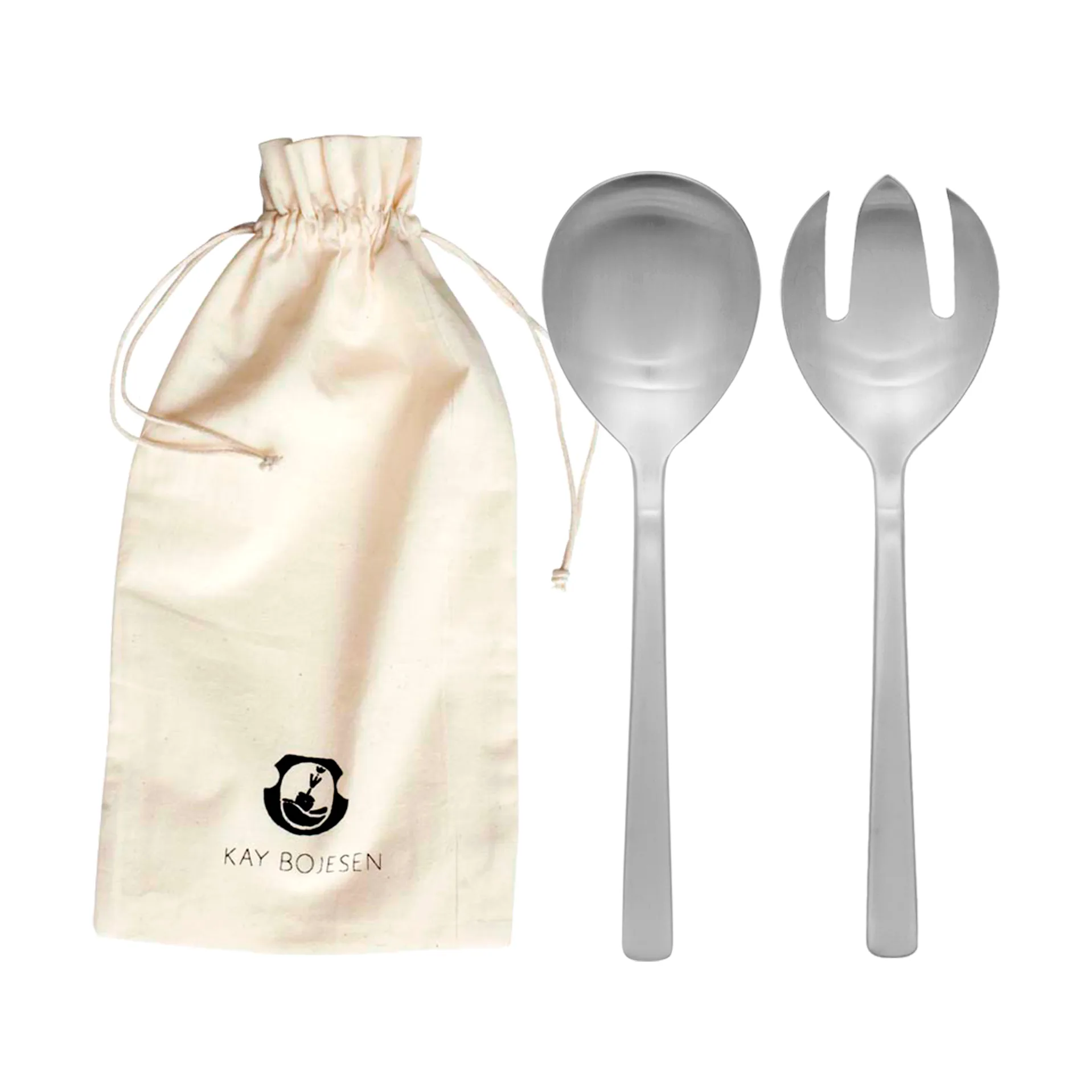 Grand Prix salad cutlery 23.5 cm 2 pieces, Matte steel Kay Bojesen