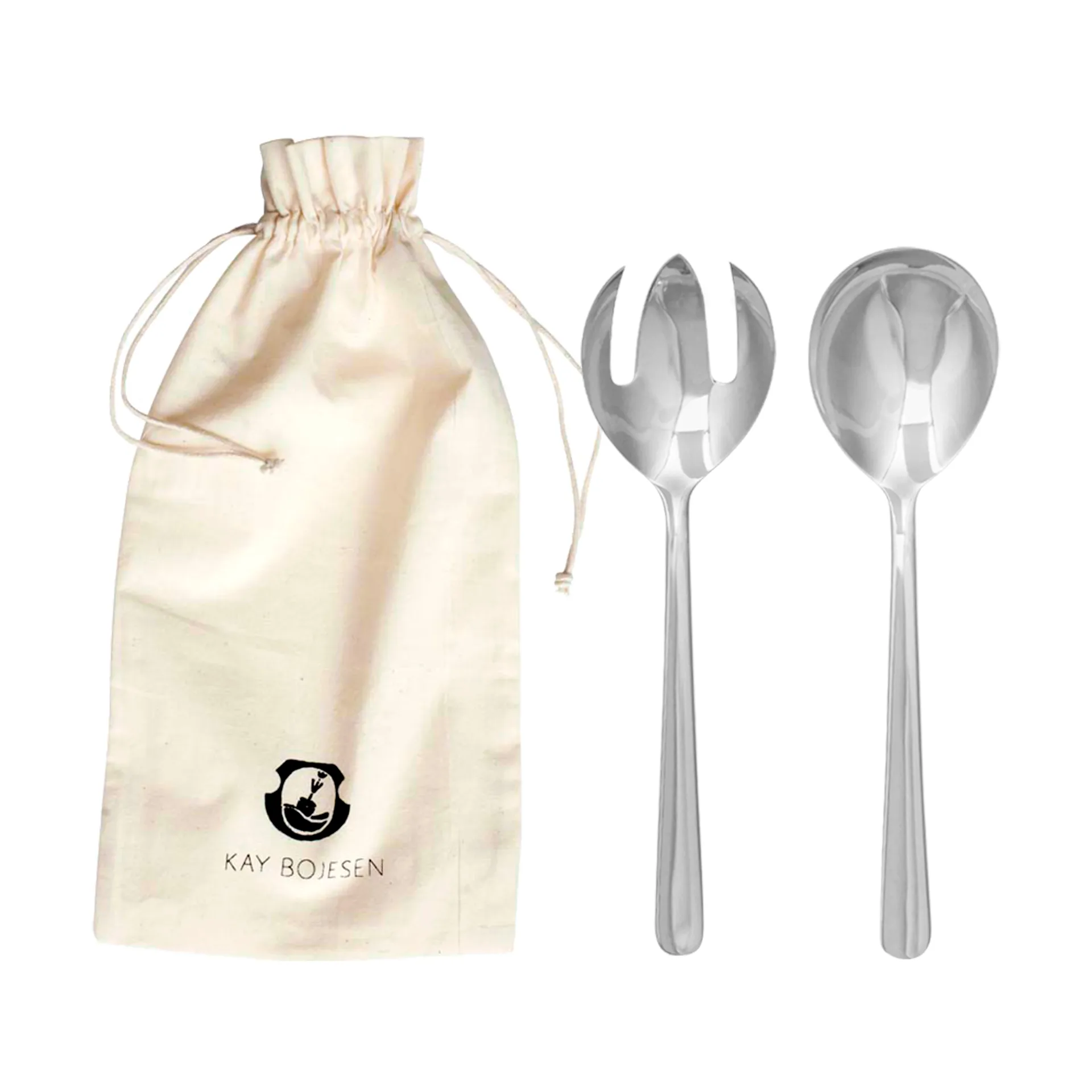 Grand Prix salad cutlery 23.5 cm 2 pieces, Polished steel Kay Bojesen