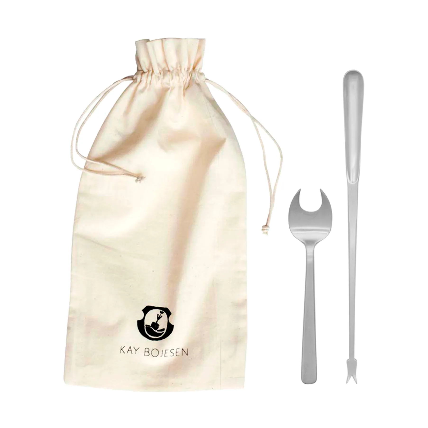 Grand Prix sea food cutlery 8 pieces, Matte steel Kay Bojesen