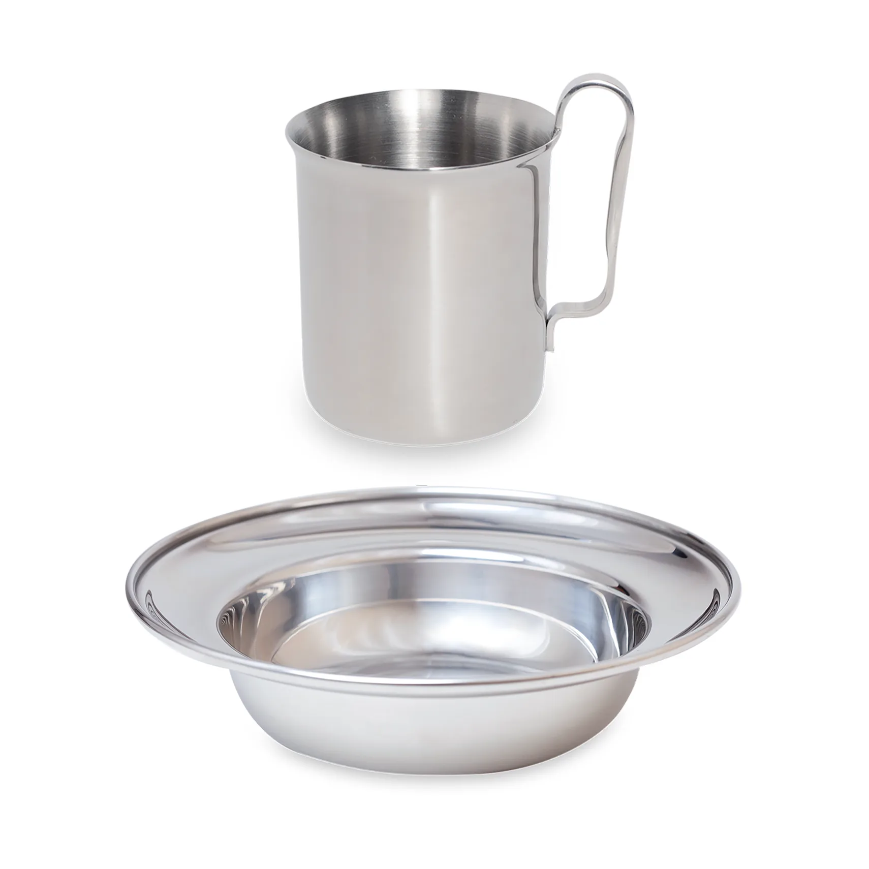 Kay Bojesen children's dinnerware 2 pieces, Polished steel Kay Bojesen