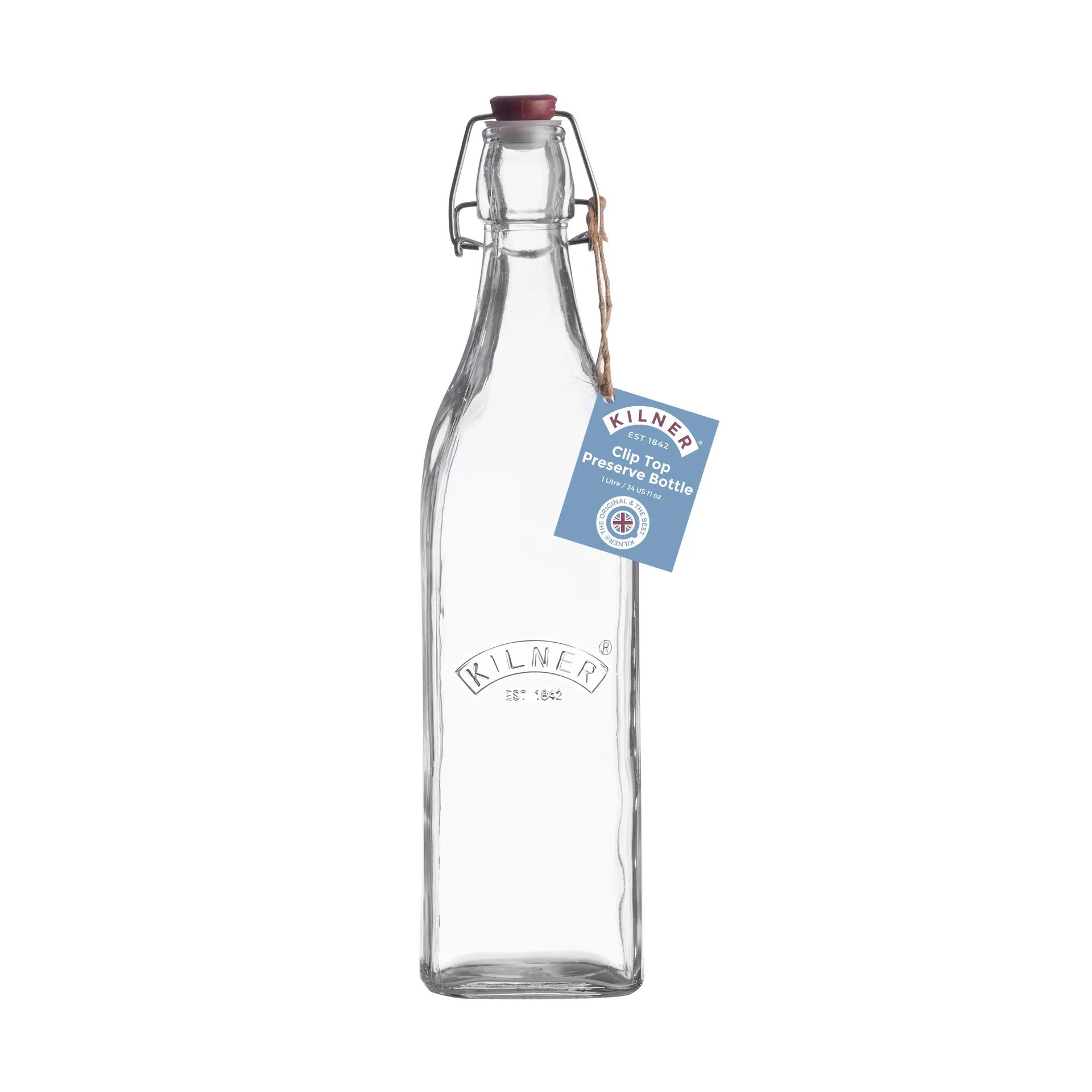 Kilner bottle with swing top, Clear, 1 L Kilner