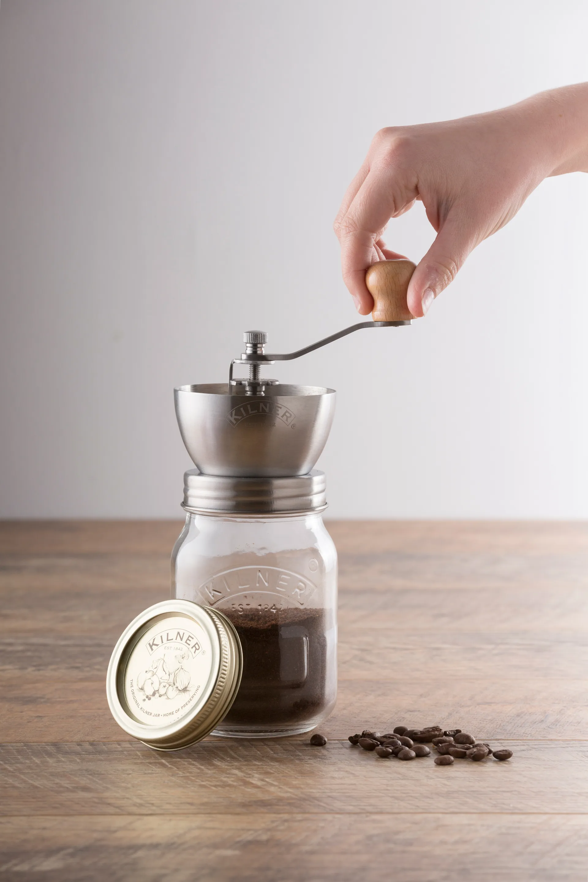 Kilner coffee grinder, Clear-stainless steel, 0.5 L Kilner