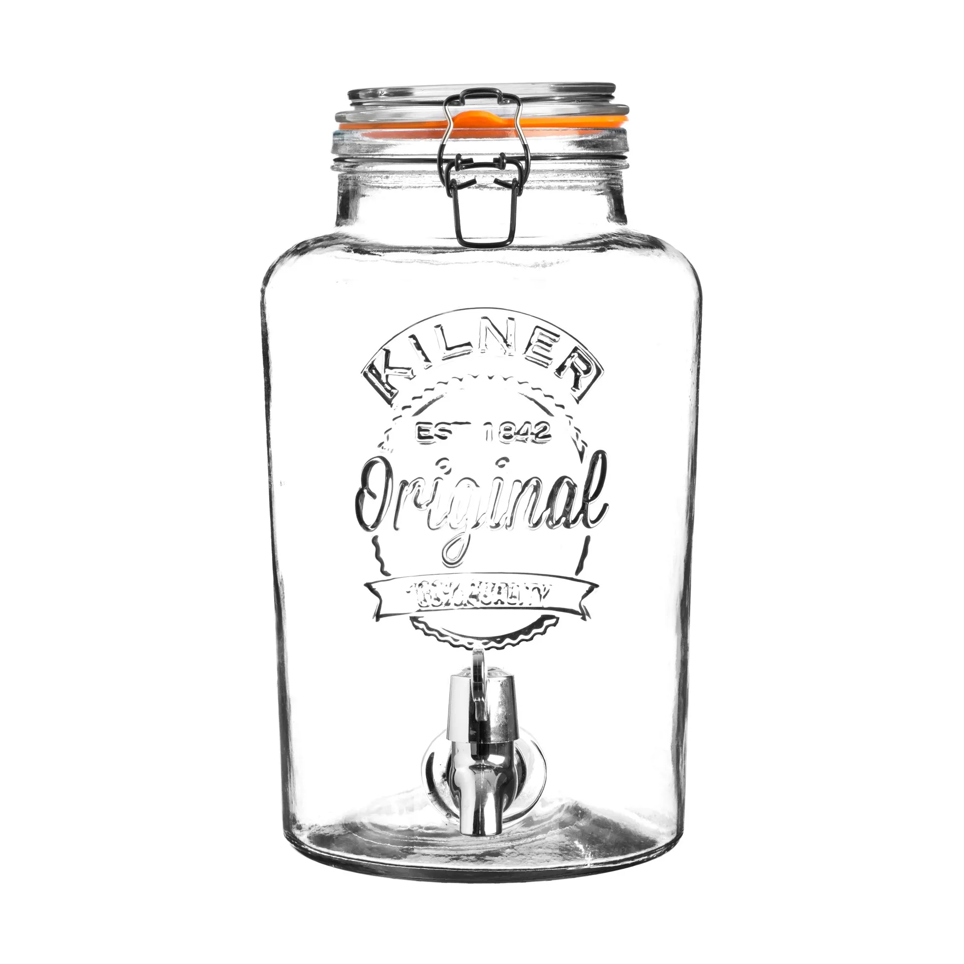 Kilner drinks dispenser with tap, Clear-stainless steel, 8 L Kilner