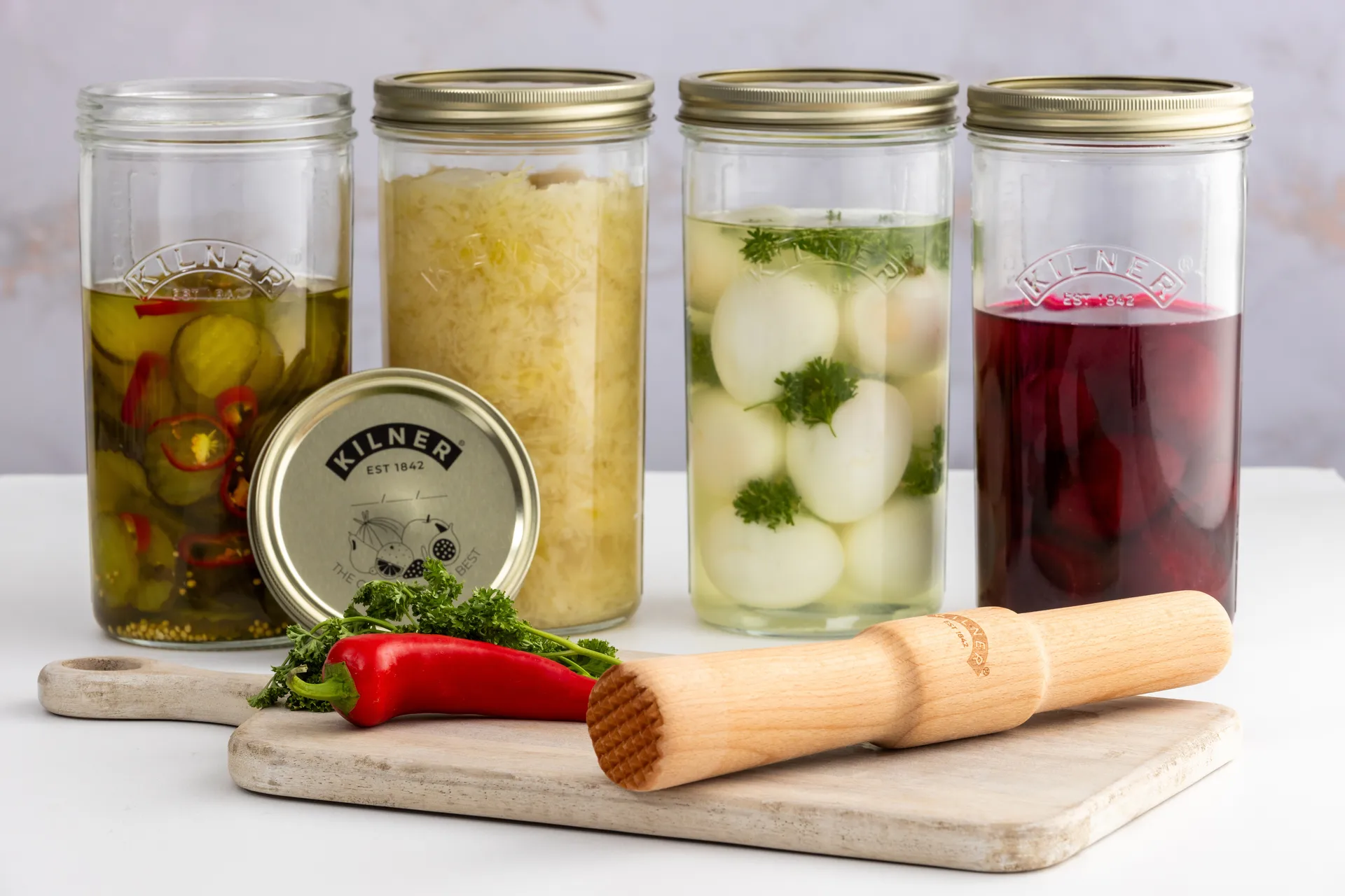 Kilner fermentation tamper, Light wood Kilner