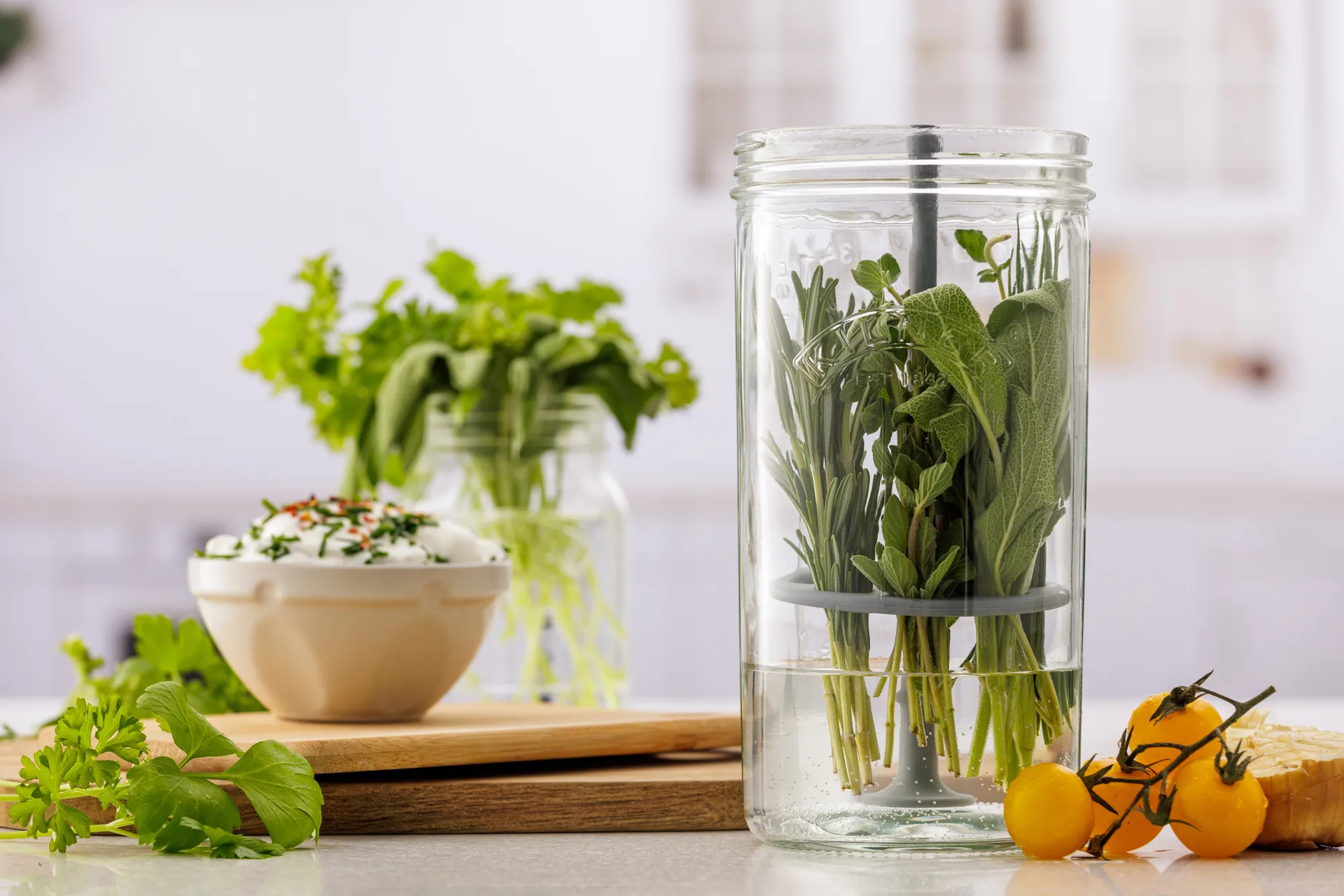 Kilner herb storage, Clear Kilner