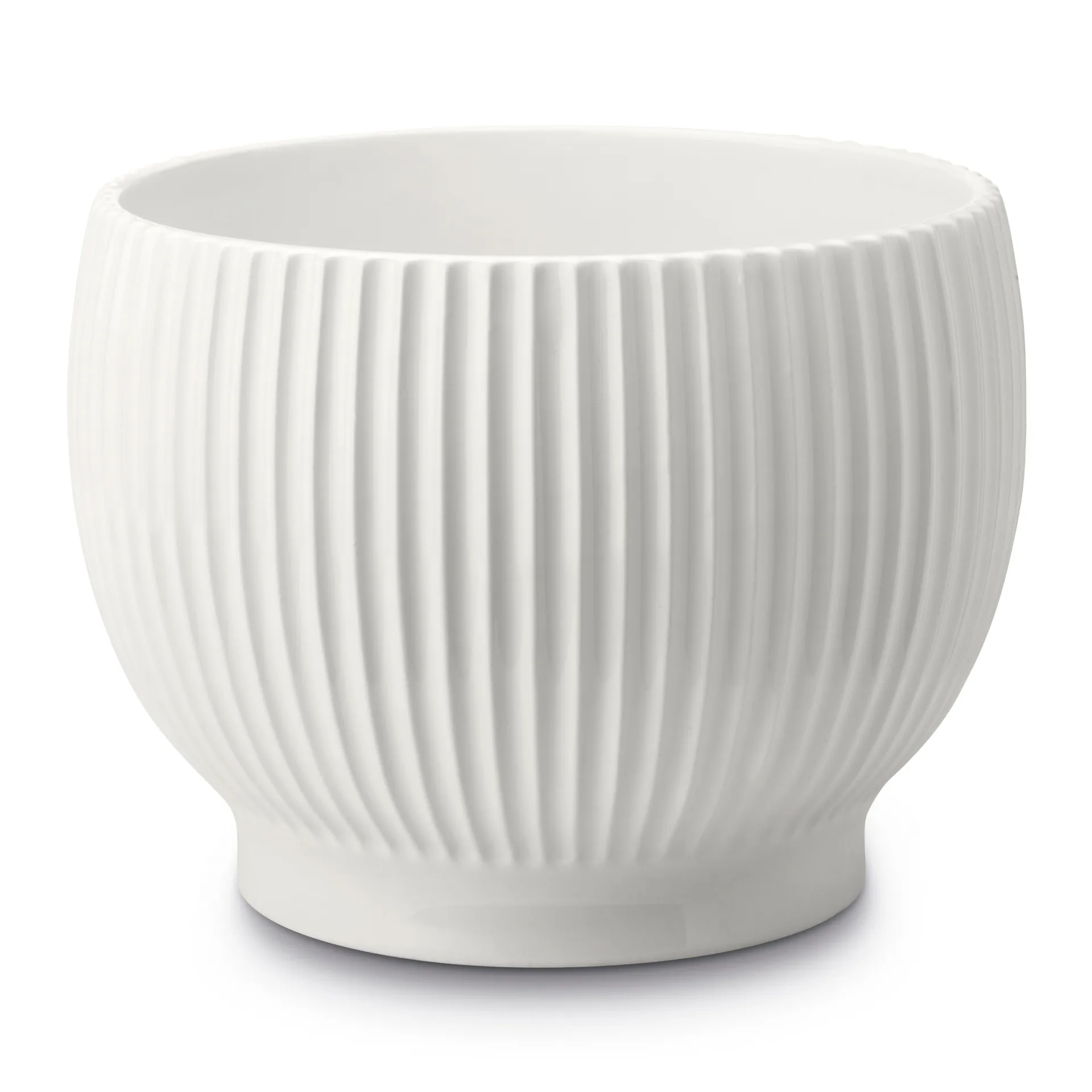 Knabstrup flower pot fluted Ø14.5 cm, White Knabstrup Keramik