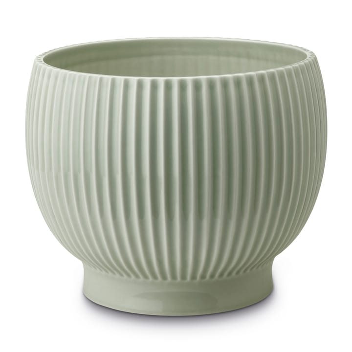 Knabstrup flower pot fluted Ø16.5 cm, Mintgreen Knabstrup Keramik