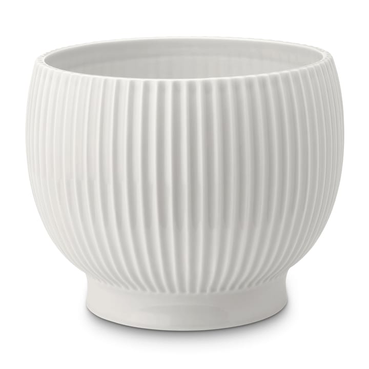 Knabstrup flower pot fluted Ø16.5 cm, White Knabstrup Keramik