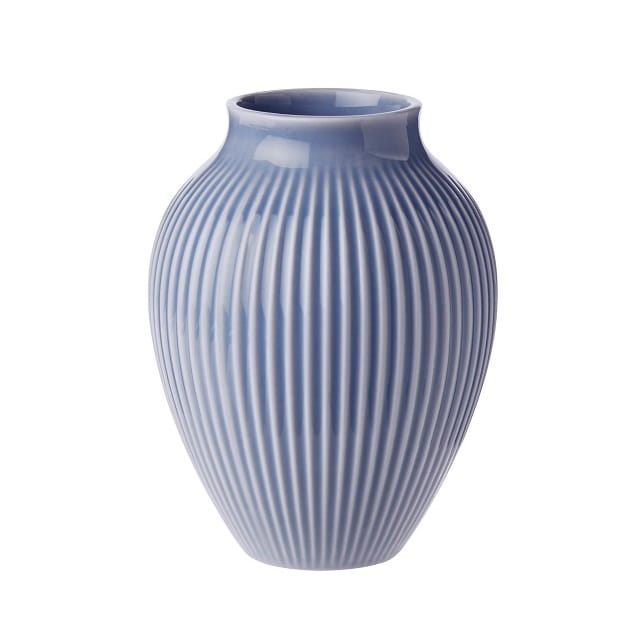 Knabstrup vase ribbed 12.5 cm, lavender blue Knabstrup Keramik