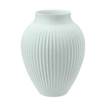 Knabstrup vase ribbed 20 cm - Ice blue - Knabstrup Keramik