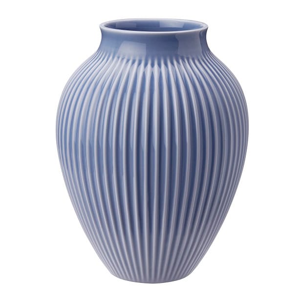 Knabstrup vase ribbed 20 cm, lavender blue Knabstrup Keramik