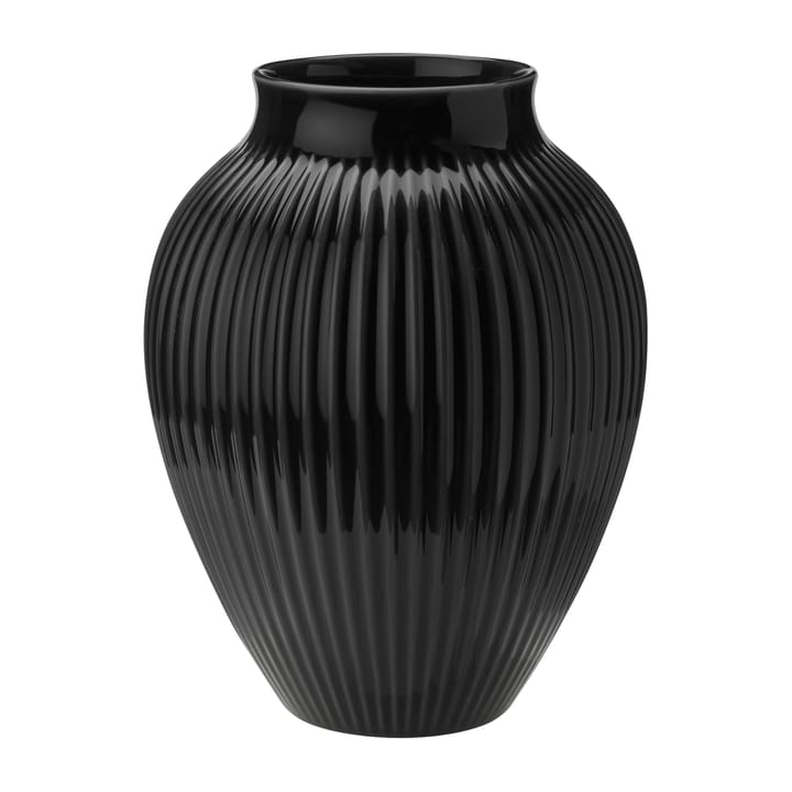 Knabstrup vase ribbed 27 cm - Black - Knabstrup Keramik