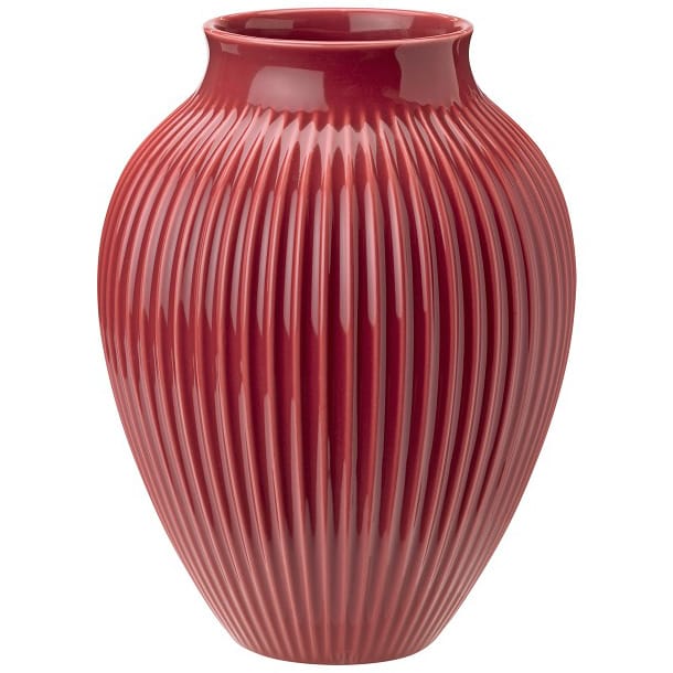 Knabstrup vase ribbed 27 cm, bordeaux Knabstrup Keramik