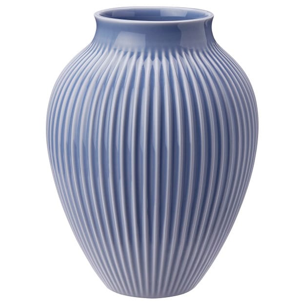 Knabstrup vase ribbed 27 cm, lavender blue Knabstrup Keramik