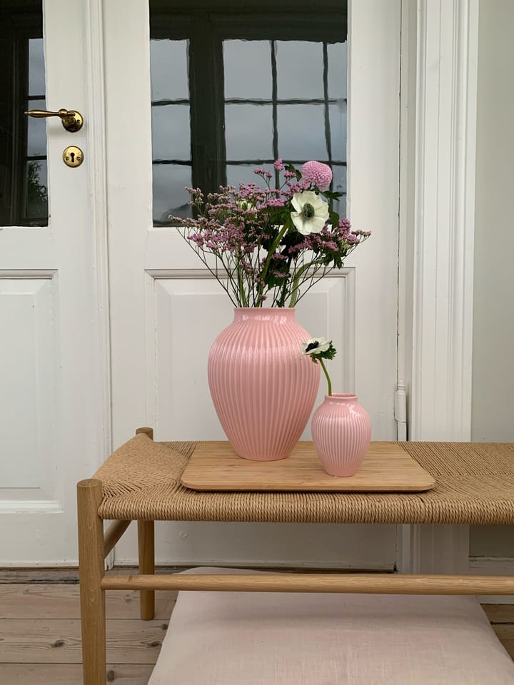 Knabstrup vase ribbed 27 cm, Pink Knabstrup Keramik