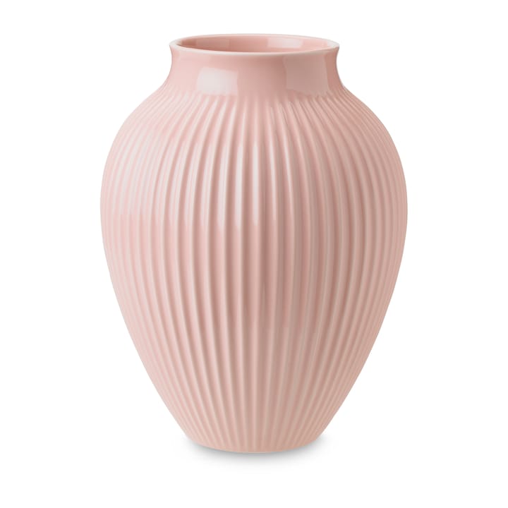 Knabstrup vase ribbed 27 cm, Pink Knabstrup Keramik