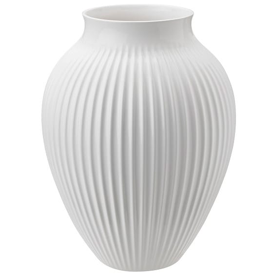 Knabstrup vase ribbed 27 cm, white Knabstrup Keramik