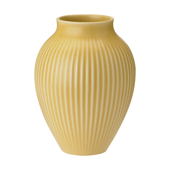 Knabstrup vase ribbed 27 cm - Yellow - Knabstrup Keramik