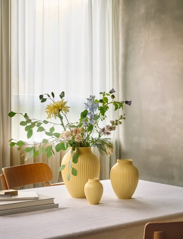 Knabstrup vase ribbed 27 cm - Yellow - Knabstrup Keramik