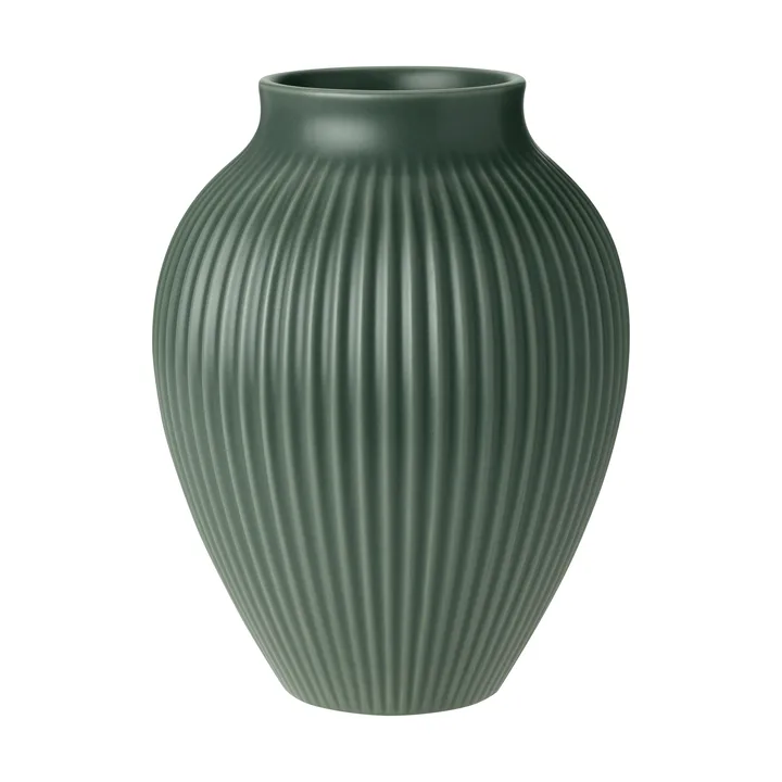 Knabstrup vase ripple matte celadon green - 20 cm - Knabstrup Keramik