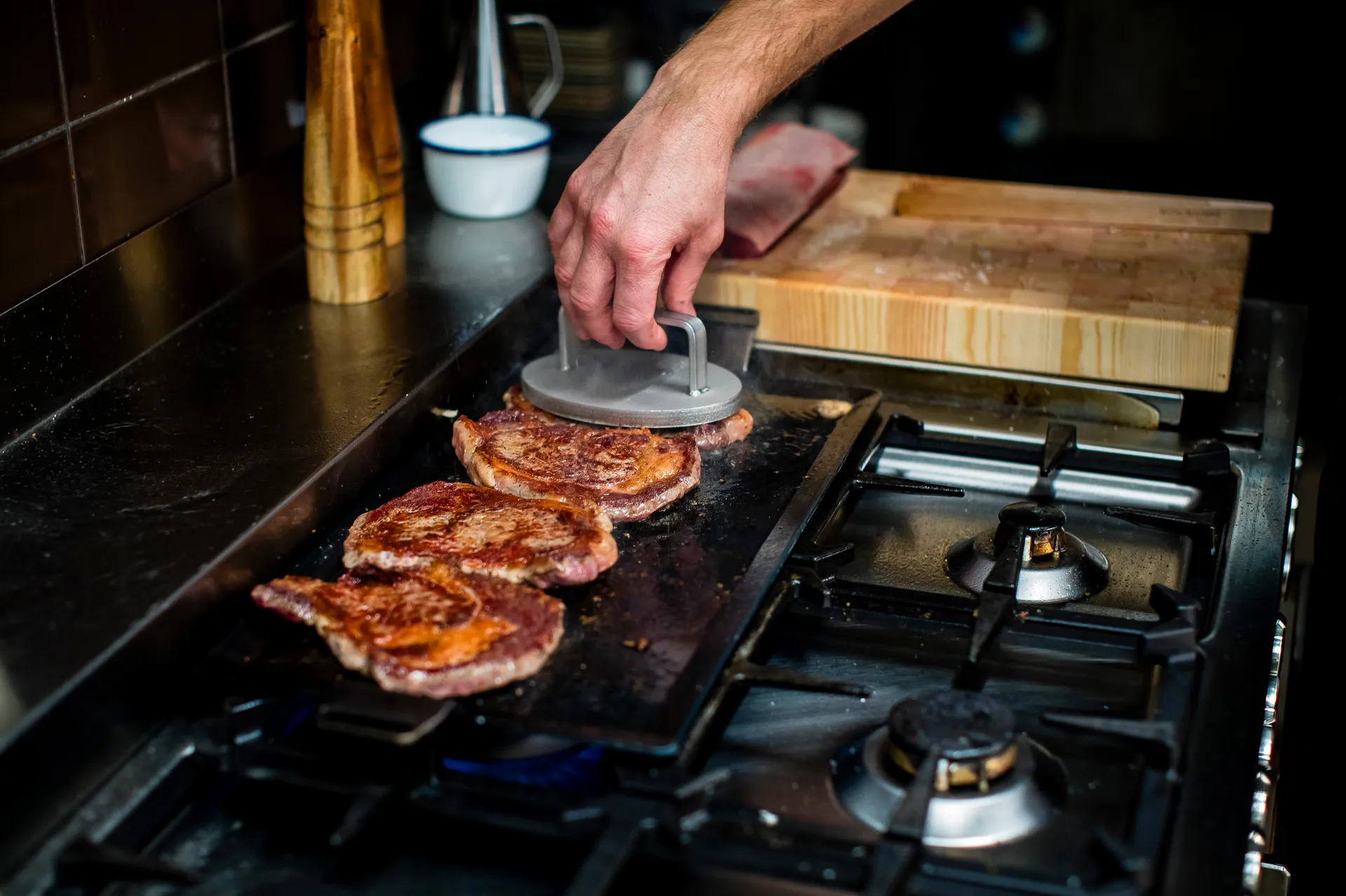 Frying table. 4 mm carbon steel, Frying surface 45x22 cm Kockums Jernverk