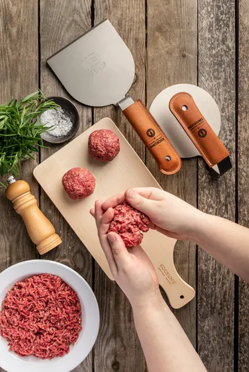 Kockums hamburger press with handle protector - Stainless steel-neopren - Kockums Jernverk