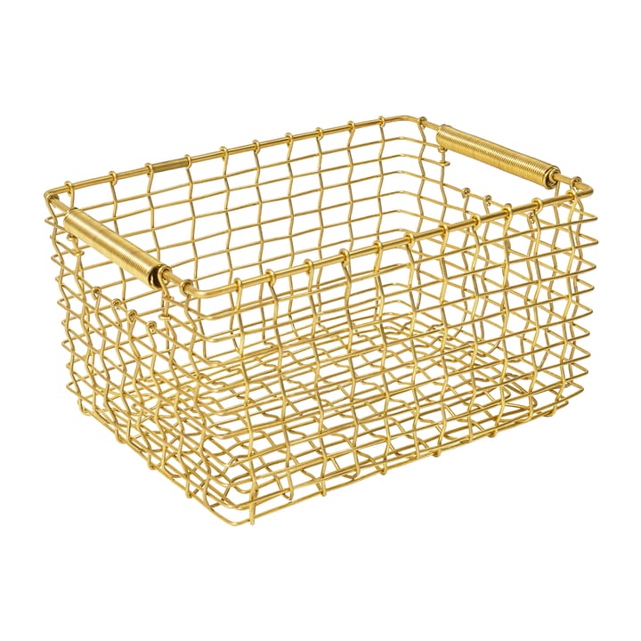 Rectangular 15 storage basket, brass KORBO