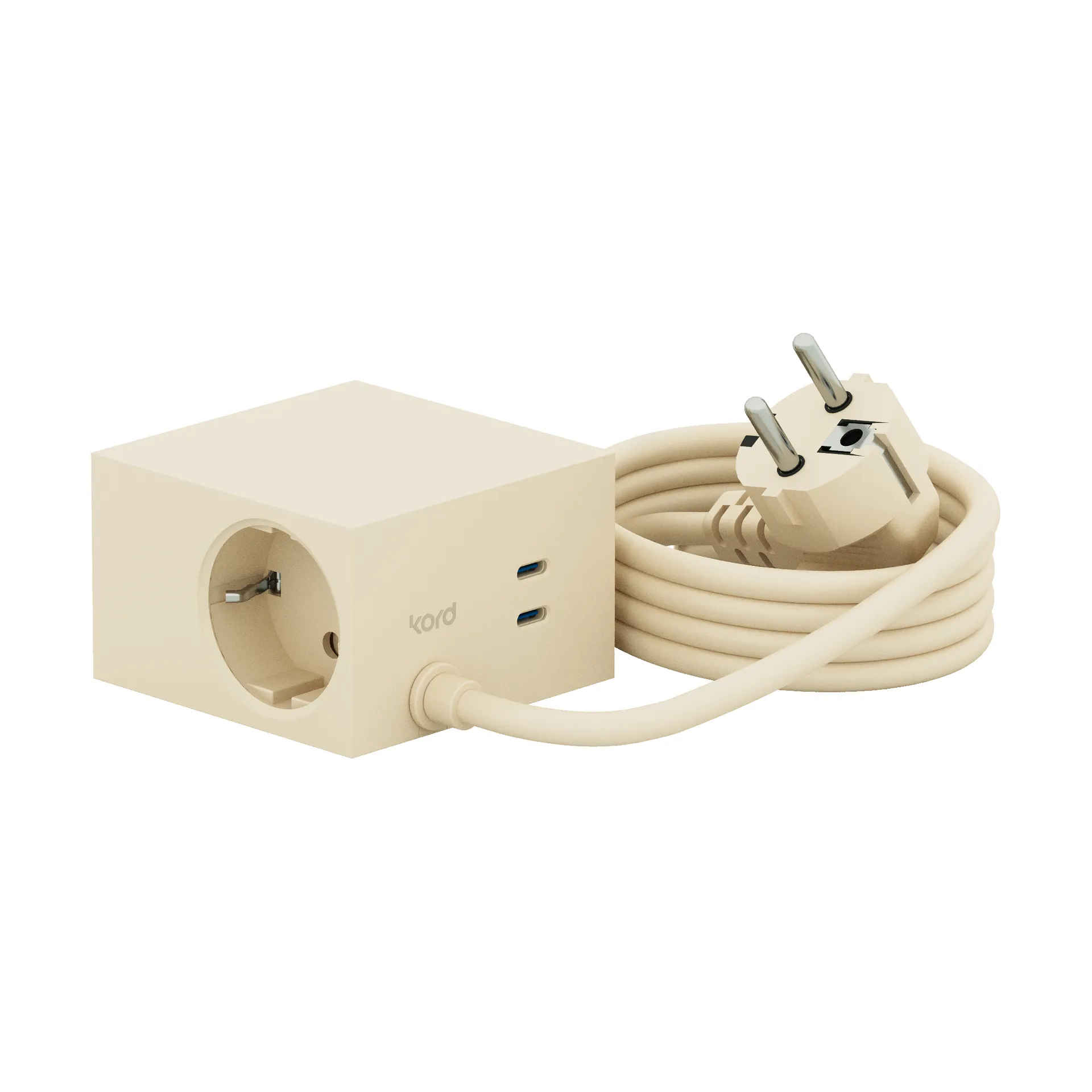 Cuboid+ outlet USB-C 30W 2 m, Pearled Ivory Kord