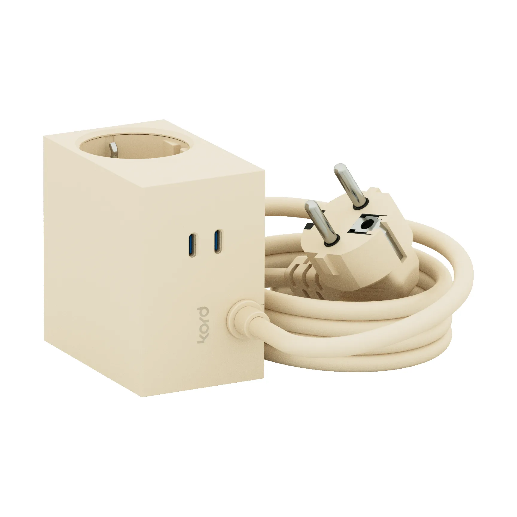 Cuboid+ outlet USB-C 30W 2 m, Pearled Ivory Kord