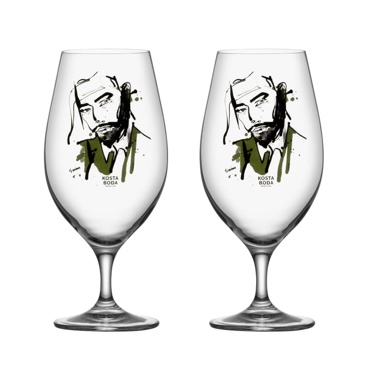 All about you beer glass 40 cl 2-pack, Want him (green) Kosta Boda