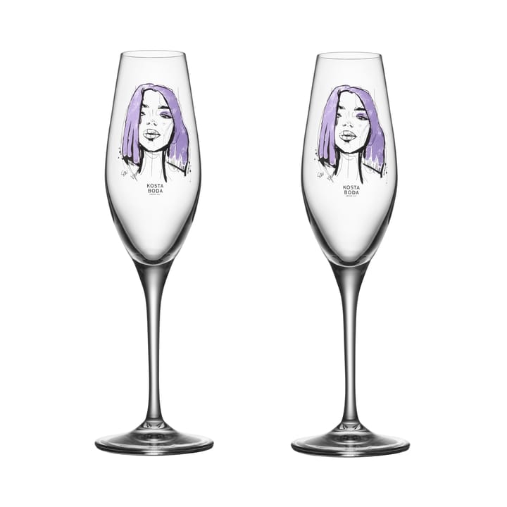 All about you champagne glass 24 cl 2-pack, forever mine Kosta Boda