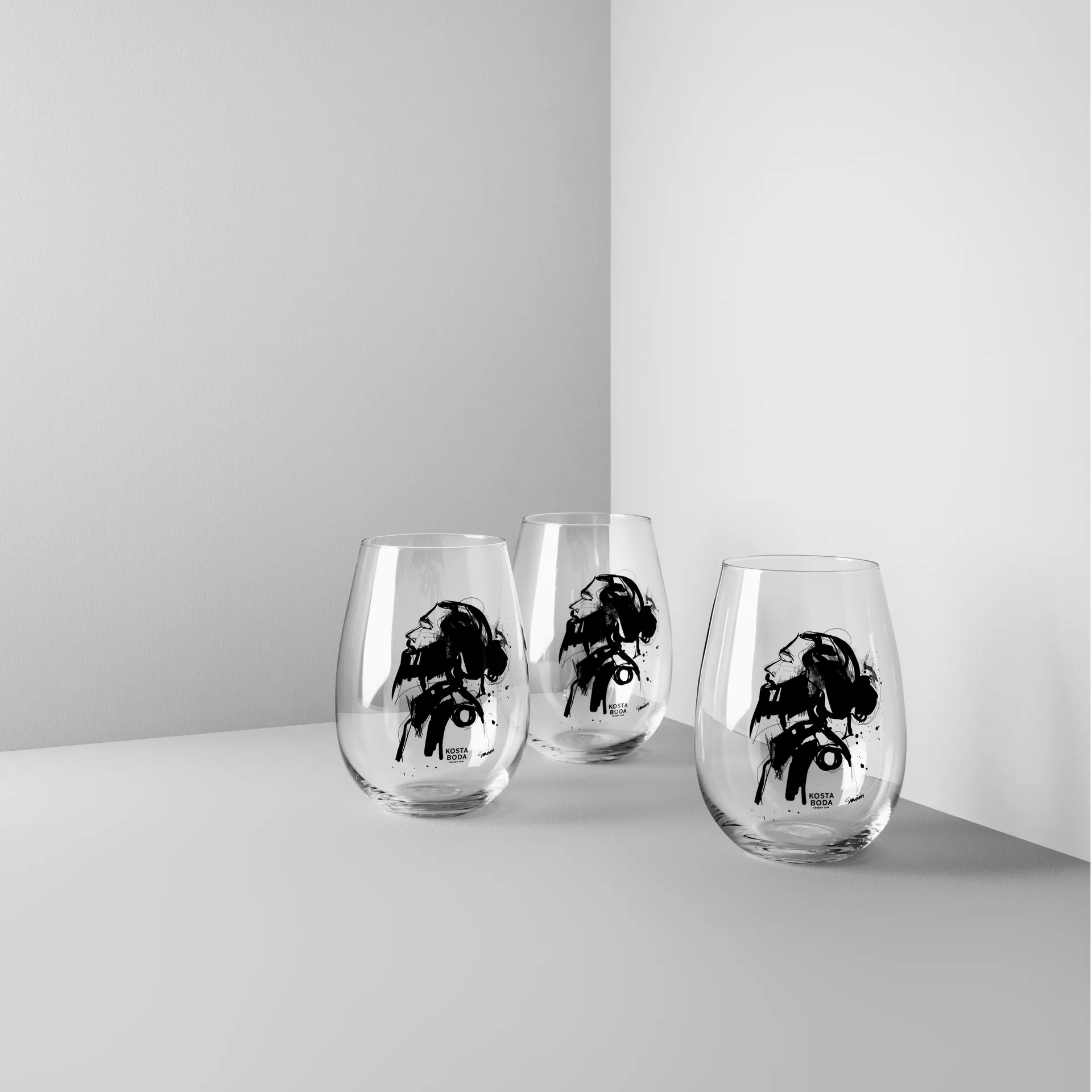 All about you glass 57 cl 2-pack, Love him (grey) Kosta Boda
