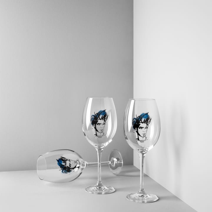 All about you wine glass 52 cl 2 pack, Miss him (blue) Kosta Boda