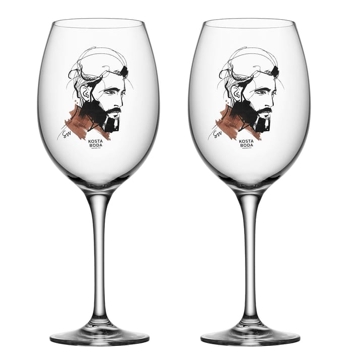 All about you wine glass 52 cl 2 pack, Wait for him (deep purple) Kosta Boda