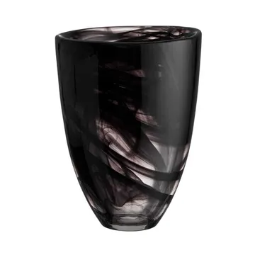 Contrast vase 200 mm - Black-black - Kosta Boda
