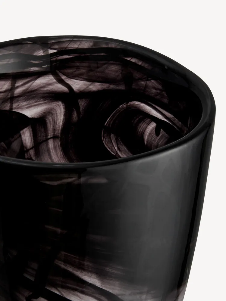Contrast vase 200 mm, Black-black Kosta Boda
