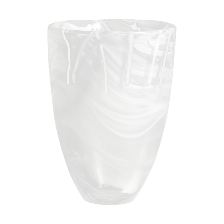 Contrast vase 200 mm, White-white Kosta Boda