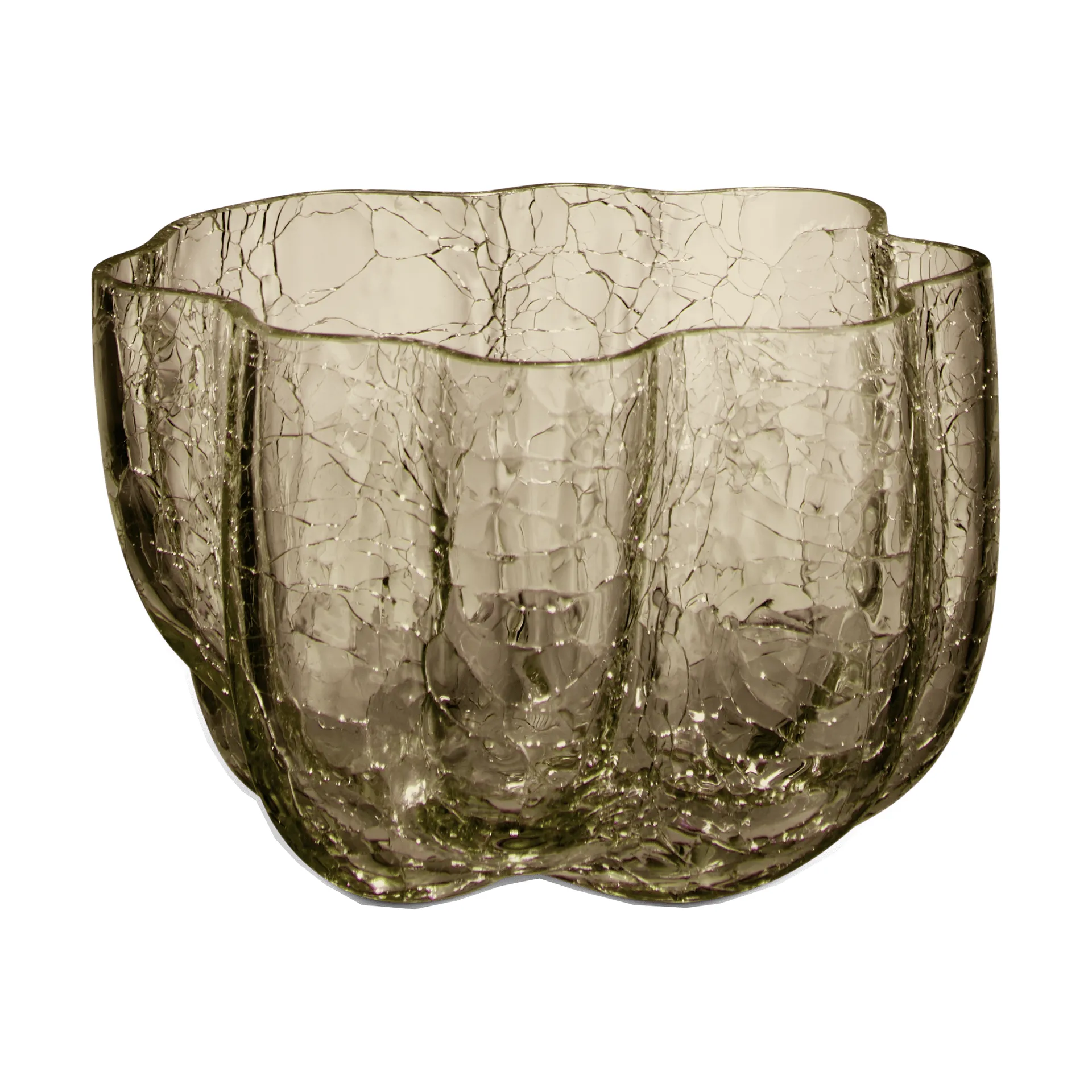 Crackle candle holder 5,8 cm, Taupe Kosta Boda